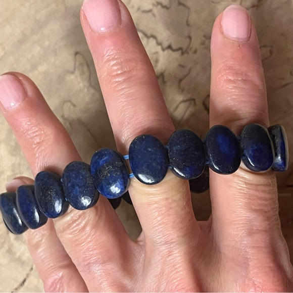 Lapis Lazuli Natural Gemstone Bracelet - Picture 5 of 6